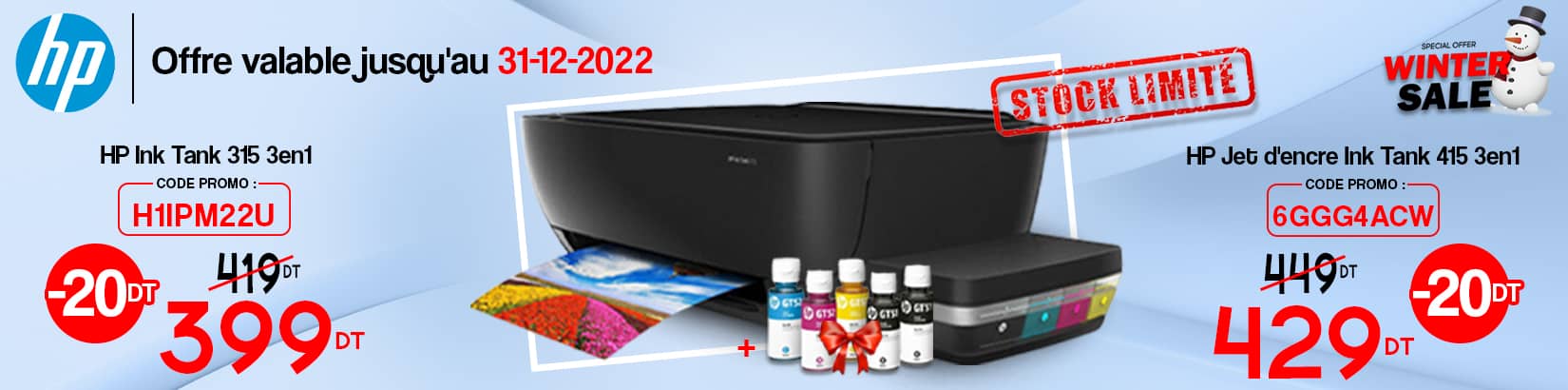 HP &agrave; R&eacute;servoir Int&eacute;gr&eacute; Ink Tank 315 et 415